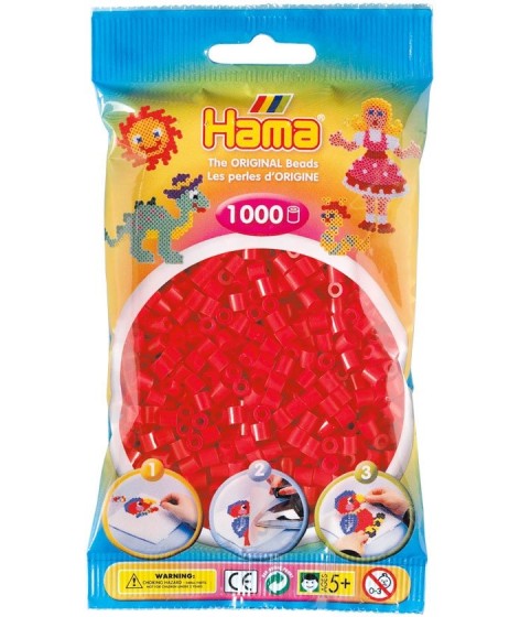 Hama Midi Strijkkralen 0005 rood 1000 st.